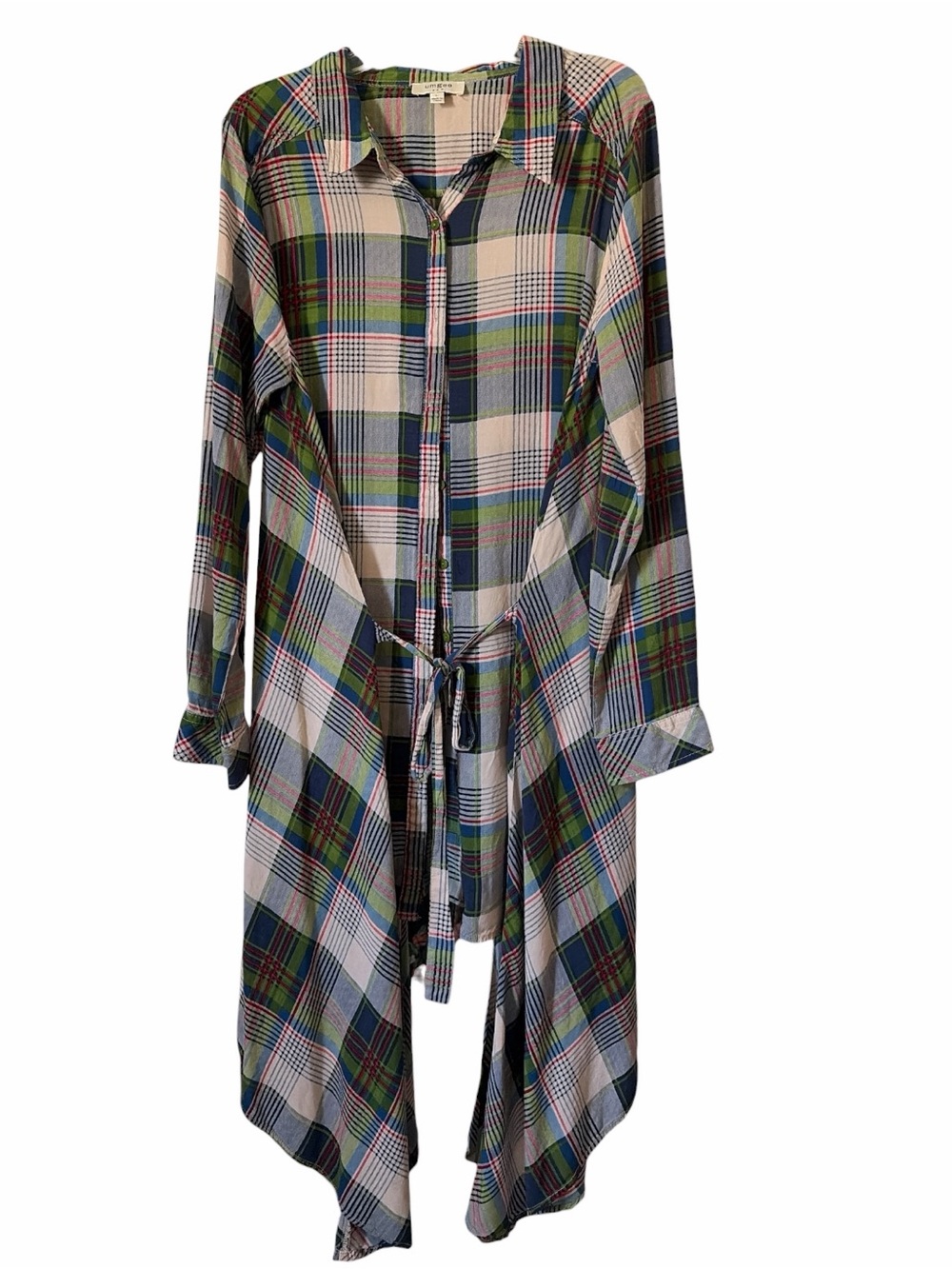 UMGEE cotton blend button up shirt dress /tunic